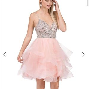Dancing Queen Short Blush Homecoming Dress
